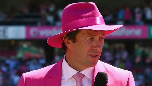 Glenn McGrath, the founder of the McGrath Foundation, speaking on the occasion of 'Jane McGrath Day' during the third Test between India and Australia at Sydney on January 8 © Getty Images