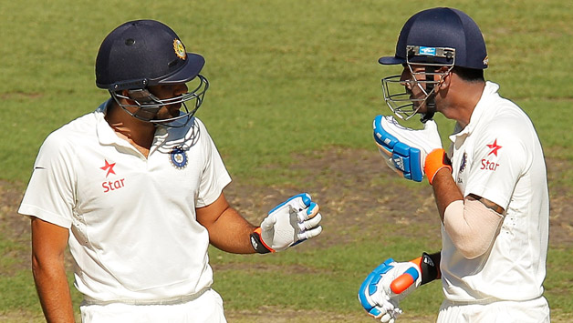 Rohit Sharma (left) and KL Rahul remained unbeaten at the end of day's play © Getty Images
