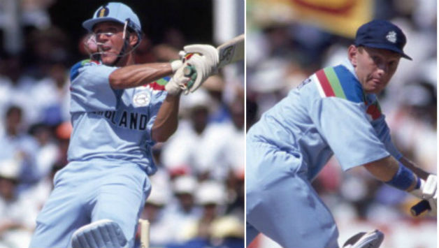 Neil Fairbrother (right) and Alec Stewart chase down South Africa’s total against all odds in a rain-hit match © Getty Images