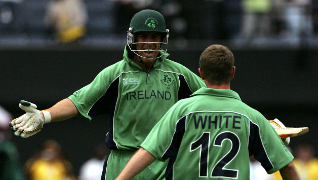 Ireland cricketers Trent Johnston (left) and Andrew White celebrate after their win over Pakistan in the 2007 edition. Ireland will hope for a similar performance in the upcoming World Cup © Getty Images