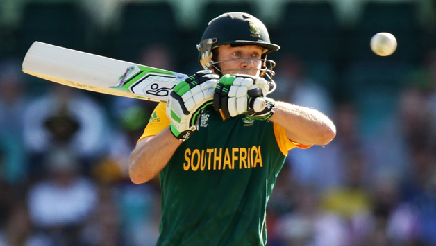 AB de Villiers brought up his third consecutive World Cup century against the West Indies © Getty Images