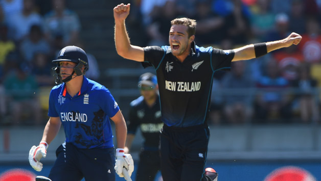 Tim Southee (right) took seven wickets for 33 runs, helping dismiss England for a paltry total of 123 © Getty Images