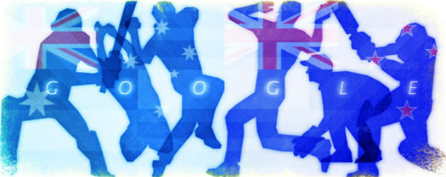 The Google Doodle for the ICC Cricket World Cup 2015 final in both Australia and New Zealand. Picture courtesy: Google.com.au