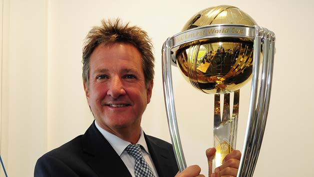 Cricketer-turned-commentator Mark Nicholas hosted the presentation ceremony of the ICC Cricket World Cup 2015 final © Getty Images