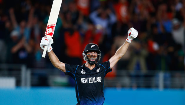 Grant Elliott reacts after smashing the winning six © Getty Images