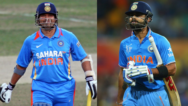 Sachin Tendulkar (left) and Virat Kohli, two batsmen who were dismissed prematurely in a crucial World Cup knock-out encounter against Australia © Getty Images