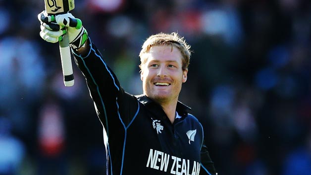 Martin Guptill celebrates his match-winning double century © Getty Images