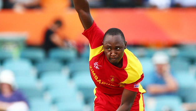 Nasir Jamshed was dismissed for a mere single by fast-bowler, Tendai Chatara (above) after being caught by Sikandar Raza © Getty Images