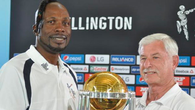 Legendary fast bowlers Curtly Ambrose (left) and Richard Hadlee. Photo courtesy: West Indies on Twitter