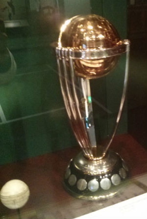 The ICC Cricket World Cup, won by Australia, three times on display at MCG museum. Photo Courtesy - Nishad Pai Vaidya