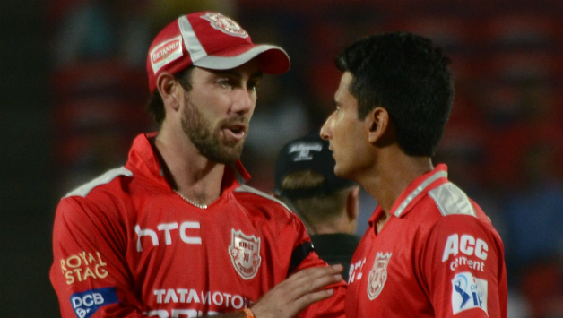 Shaun Marsh was dismissed for a healthy 65 by spinner, Glenn Maxwell (left) after being caught by Ajinkya Rahane at long on © IANS