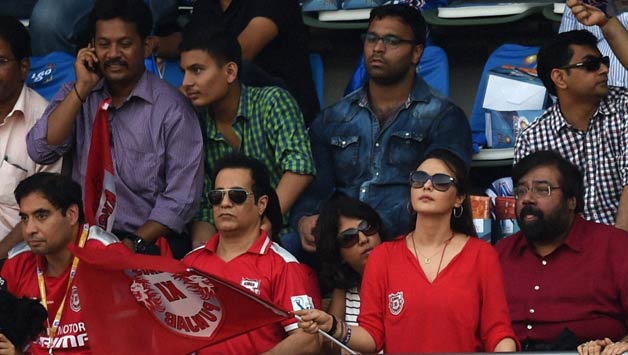 Preity Zinta, the owner of Kings XI Punjab supporting her team © PTI