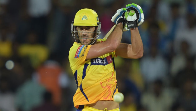 Faf du Plessis (above) was dismissed for an impressive 55 after being bowled by fast-bowler, Rishi Dhawan © IANS