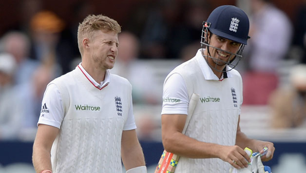 Joe Root (Left) and Alastair Cook (Right) are batting on unbeaten half-centuries © Getty Images