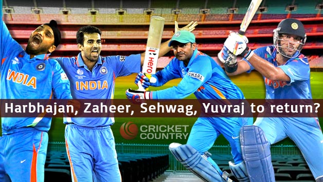     (From left to right) Harbhajan Singh, Zaheer Khan, Virender Sehwag and Yuvraj Singh © Getty Images