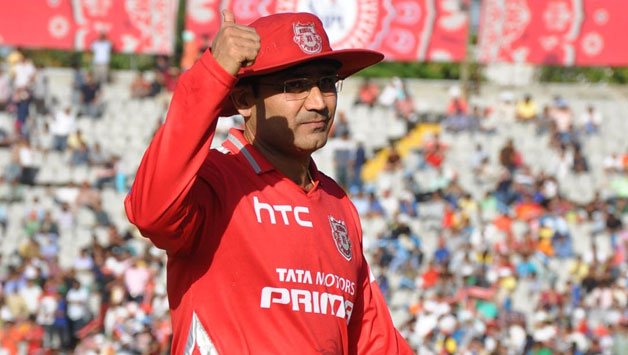 Virender Sehwag in action for Kings XI Punjab in IPL 2015 © IANS (File Photo)