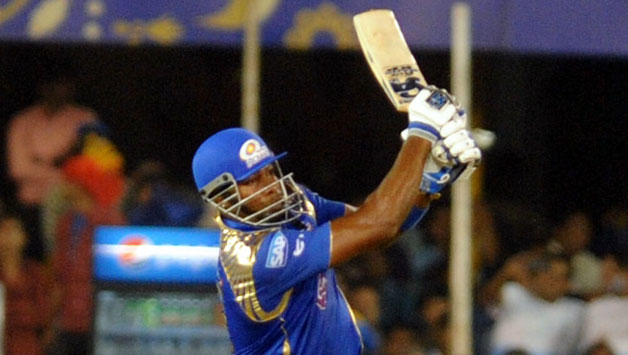 Kieron Pollard (above) was dismissed for 49, after being dismissed by Sreenath Aravind, who made him caught by Mitchell Starc at deep cover © IANS