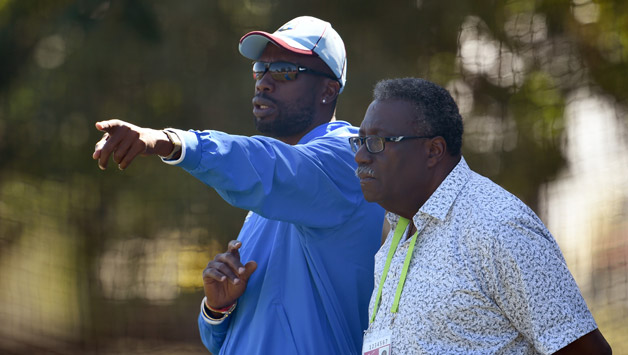 Curtly Ambrose (left) said keeping faith with up and coming players was the way to get the West Indies back to the top of world cricket © AFP