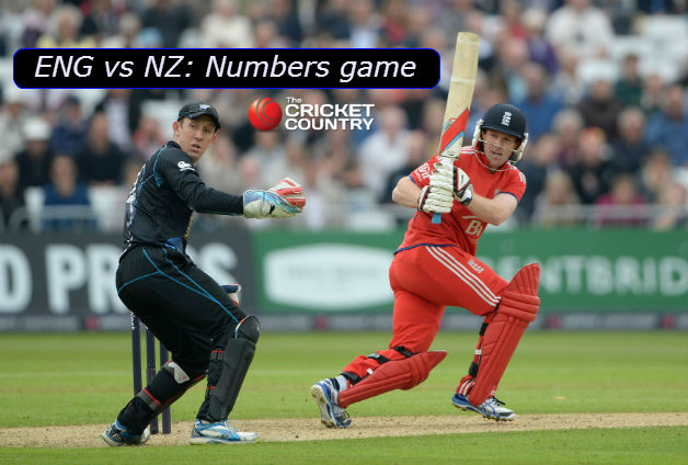 Luke Ronchi (left) watches as Eoin Morgan plays a clip © Getty Images (File Photo)