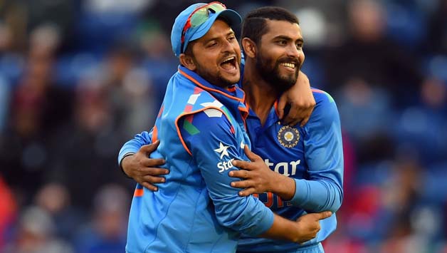Suresh Raina (left) and Ravindra Jadeja were accused of accepting bribes by Lalit Modi © Getty Images