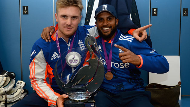 Jason Roy (left) and Adil Rashid are among the young cricketers introduced by England © Getty Images