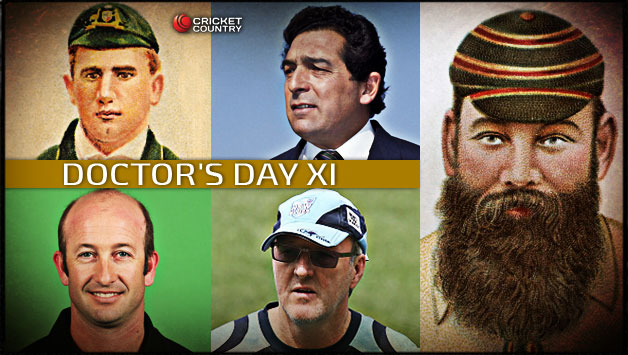 (From top left) MA Noble, Ali Bacher, WG Grace, Geoff Lawson, Chris Harris © Getty Images