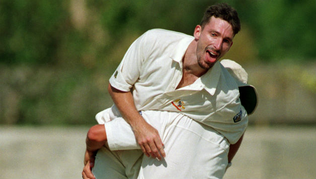 Damien Fleming becomes the third bowler to take a hat-trick on Test debut © Getty Images 