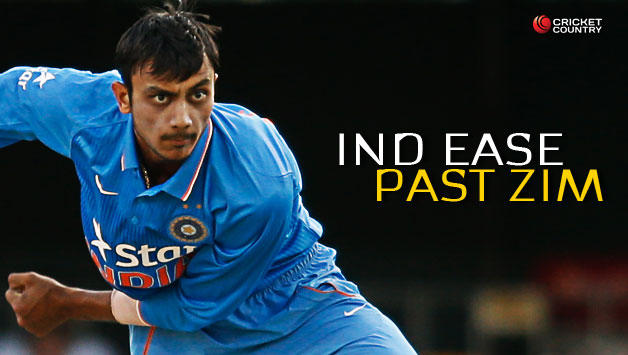Akshar Patel was the pick of the Indian bowlers © AFP
