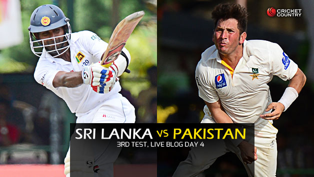 Yasir Shah (right) took five wickets for 78 runs in Sri Lanka's first innings © AFP