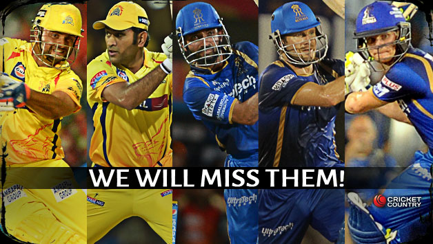 From Left: Suresh Raina, MS Dhoni, Ajinkya Rahane, Shane Watson and Steven Smith © IANS