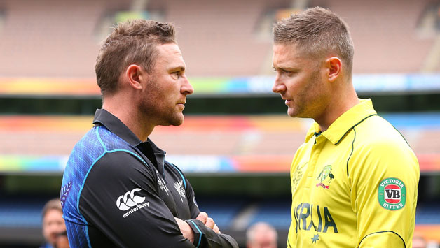 Brendon McCullum (left) is surprised with the retirement of Michael Clarke © Getty Images