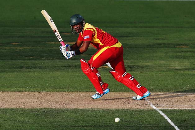 Chamu Chibhaha (above) was dismissed for mere six by fast-bowler, James Neesham © Getty Images (File Photo)