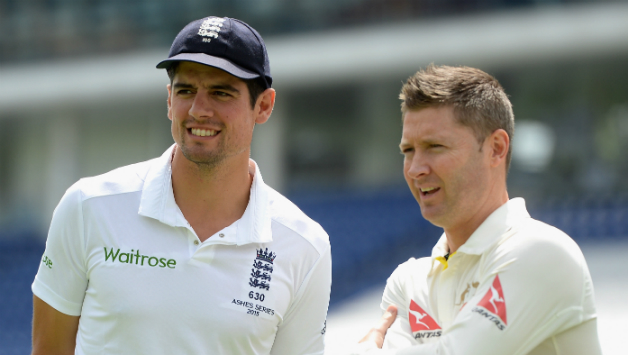 Foes on the field and friends off it: Alastair Cook (left) and Michael Clarke (right) © Getty Images