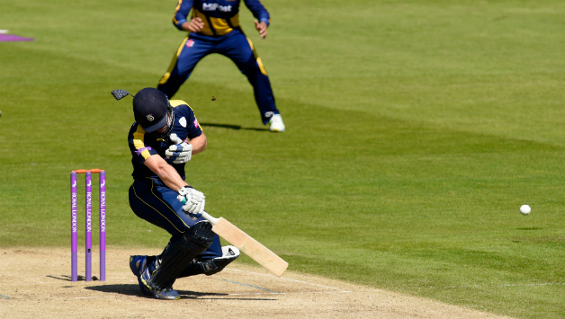 Jimmy Adams is struck on the helmet by a lifting delivery © Getty Images