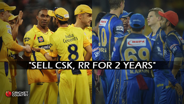 BCCI suggests selling CSK and RR for 2 years to Lodha Committee