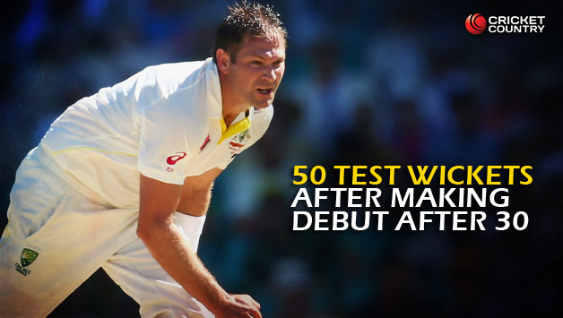 Ryan Harris and others with 50 Test wickets after making debut after 30