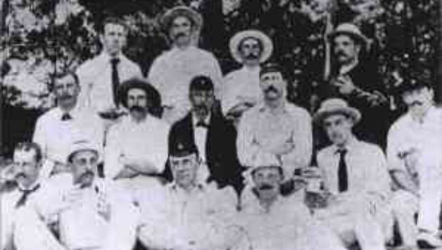 Major Warton’s team (not all members are present). Back (from left): James Roberts, Maurice Read, Frank Hearne, Johnny Briggs. Middle (from left): Arnold Fothergill, Henry Wood, Major Warton, Aubrey Smith, Charles Coventry, Basil Grieve. Front (from left): Emile McMaster, Monty Bowden, AC Skinner, Bobby Abel. Courtesy: Wikimedia Commons