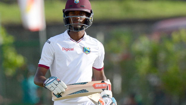 Kraigg Brathwaite was the first wicket to fall for the West Indies on Day Two © AFP