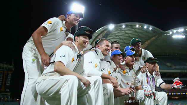 Steven Smith lead Australia won the first ever Day/night Test against New Zealand © Getty Images