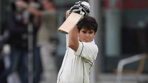 Arjun Tendulkar was batting on 40 at the end of the second day's play © Getty Images
