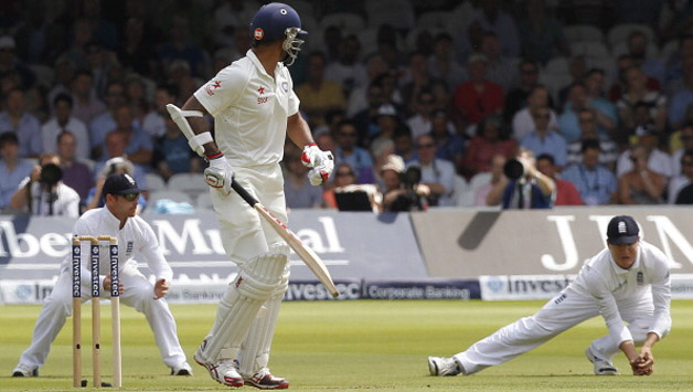 Day 1 at Lord's, England vs India 2014. Can you figure out where the pitch is? © Getty Images