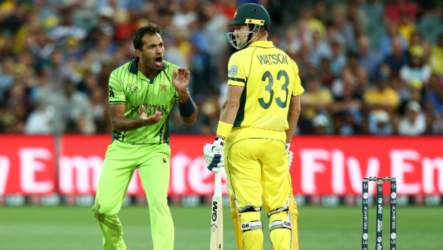 Wahab Riaz's spell to Shane Watson in the ICC Cricket World Cup 2015 quarter-final between Australia and Pakistan happens to be one of the most memorable of all time © Getty Images