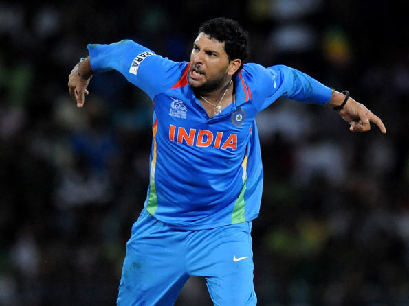 Yuvraj Singh at his animated best during ICC World Cup 2011 © Getty Images