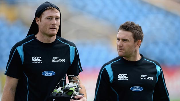 Martin Guptill (right) may not be available to welcome retiring skipper and co-opener Brendon McCullum to the crease © Getty Images