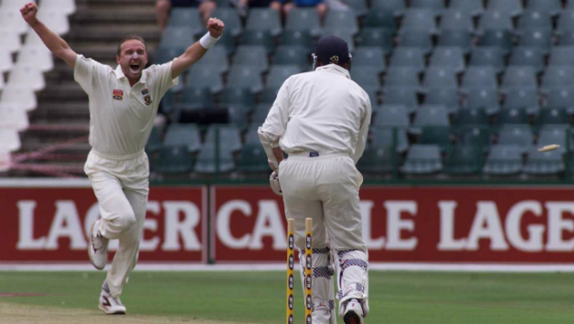 First blood to Donald. Atherton loses his off-stump in the first innings. Things changed the next time the two faced. © Getty Images