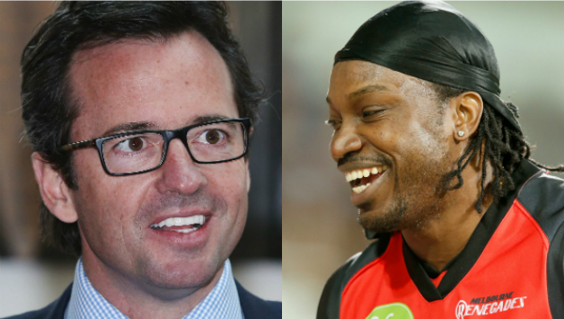 Hamish McLachlan's (left) antics seen drew the ire of Twitter users, who started comparing his behaviour with that of Chris Gayle © Getty Images