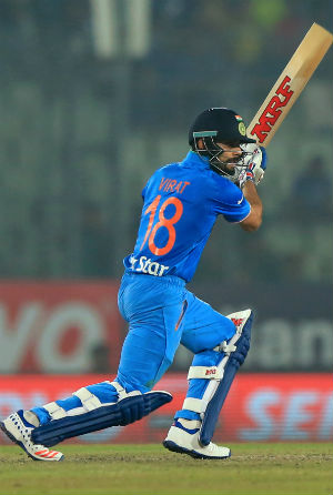 Virat Kohli in action versus Pakistan in Asia Cup 2016 match at Dhaka © AFP
