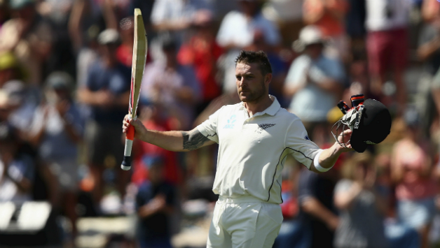 Brendon McCullum (above) brought up his 100 in just 54 deliveries, two fewer than the previous record of 56 achieved by Viv Richards © Getty Images