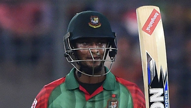 Shakib Al Hasan (above) was unfortunately run out for mere three by Suresh Raina © AFP (File Photo)