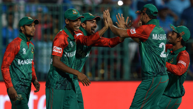 Bangladesh (above) lost to hosts India by a mere one run in Bengaluru © AFP